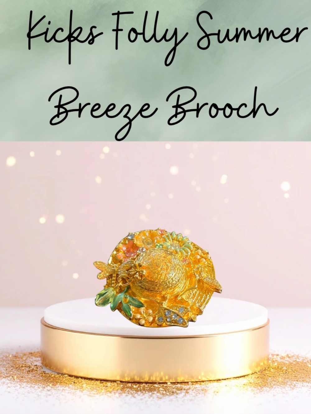 Kicks Folly Summer Breeze Gold Tone Brooch